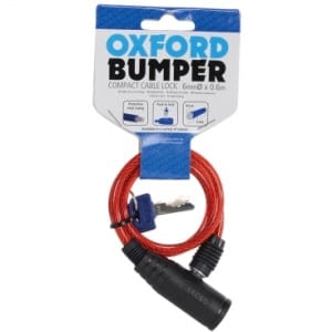 Anti-furt cu lacăt Bumper Cable lock OXFORD colour red 600mm x 6mm