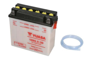 Baterie Acid/Starting YUASA 12V 5,8Ah 55A R+ Maintenance 135x60x130mm Dry charged without acid required quantity of electrolyte 0,4l 12N5.5-3B fits: APRILIA ETX, RX, TUAREG; GILERA APACHE 25-650