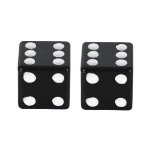 Capace valve de aer Lucky Dice anodized; cnc; set OXFORD (colour black, 2 pcs)