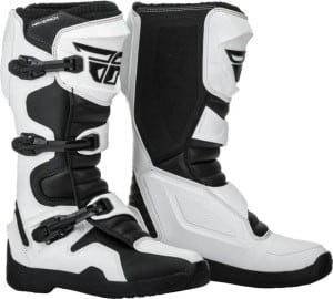 Cizme de piele cross/enduro MAVERIK FLY RACING culoare negru/alb, mărime 7