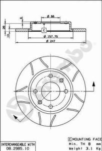 Disc de frana, BREMBO Max, 1pcs, Cut ; Stanga/Dreapta, outer diameter 247 mm, thickness 10 mm, compatibil: CITROEN C15, C15/MINIVAN, SAXO, VISA, ZX, ZX/HATCHBACK; FERRARI 512 M 1.0-Electric 02.83-02.07