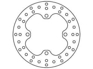 Disc frână fix față/spate, 220/105x4mm 4x125mm, diametru gaură de centrare 10,5mm, spacing 0 compatibil: HONDA NES 125/125 (Dylan)/125i/125i (Scoopy)/150/150i/250L/250R/400/400 (KSF)/400 (Quadsport)/4