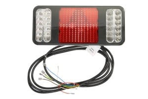 Lampa spate stanga (LED, 24V, red/transparent/white/yellow, with indicator, with fog light, reversing light, with stop light, parking light, triangular reflector) compatibil: SCHMITZ