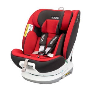 Rotating child seat ECE R129 (I-SIZE), 40-150 cm., Black/Red, ISOFIX - (40-87cm spate; 76-150cm fata)