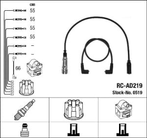 Set cabluri bujii compatibil: AUDI 100 C4; VW GOLF III, TRANSPORTER T4 1.8/2.0 09.90-04.03