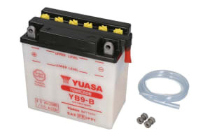 Baterie Acid/Starting YUASA 12V 9,5Ah 115A L+ Maintenance 137x77x141mm Dry charged without acid required quantity of electrolyte 0,6l YB9-B fits: APRILIA AF1, CLASSIC, ETX, RED ROSE, RS 25-750