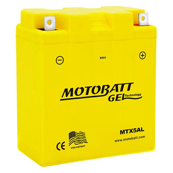 Baterie Moto, Voltaj: 12 V, Capacitate: 5 Ah, Lungime: 120 mm, Lățime: 59 mm, Înălțime: 131 mm, Borna pozitivă in dreapta, Curent de pornire: 85 A