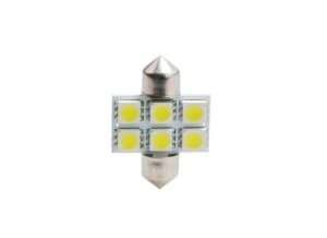 Bec LED, 2pcs, C5W, 12V, max. 1,44W, light colour white, socket type SV8,5-8, length: 31mm, uz pe circuit, for vehicles without CAN-Bus