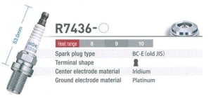 Bujie racing, count of electrodes: 1, wrench size: 16 ; M14; thread length: 19mm