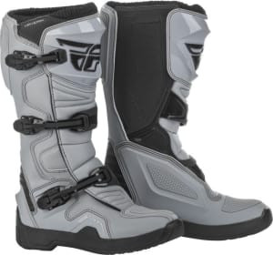 Cizme de piele cross/enduro MAVERIK FLY RACING culoare negru/gri, mărime 7