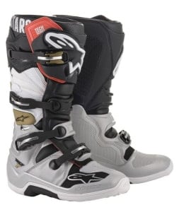 Cizme Moto off-road de piele TECH 7 ALPINESTARS MX culoare black/golden/silver/white, mărime 8