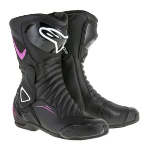 Cizme Moto sport de piele STELLA SMX-6 V2 ALPINESTARS culoare black/fuchsia/white, mărime 38