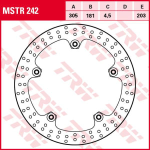 Disc frână fix față, 305/181x4,5mm 5x203mm, diametru gaură de centrare 8,4mm, spacing 0 (contains rivets)