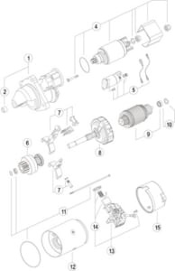 Electromotor (12V, 3,2kW, number of teeth 10 pcs) compatibil: JOHN DEERE 2350 2WD, 2350 4WD, 2550 2WD, 2950, 5055E 2WD, 5080G 2WD, 5090G 4WD, 5210, 5300, 5310, 5410, 5415 2WD, 5415 4WD, 5500, 5515 2WD