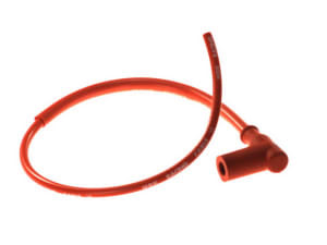 Fisa bujie, unghi: 90°, filet bujie: 10/12/14mm, conexiune: SAE nut, carcasa: cauciuc, spark plug cap colour: red, wire colour: red, coil wire length: 50cm