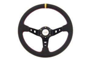 Interior accessories, colour: black, equipment model: CARBON YELLOW, diameter: 350mm, Aluminium / Leather