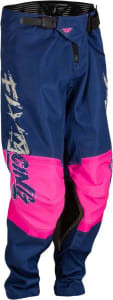 Pantaloni off road FLY RACING YOUTH KINETIC KHAOS culoare beige/navy blue/roz, mărime 26