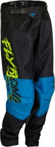 Pantaloni off road FLY RACING YOUTH KINETIC KHAOS culoare negru/blue/fluorescent/galben, mărime 22