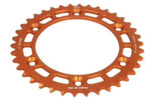 Pinion spate aluminium, tip lanț: 520, număr dinți: 38 (orange colour), compatibil: HUSABERG FC, FE, FS, FX, TE; HUSQVARNA FC, FE, FR, FS, SVARTPILEN, TC, TE, TX, FX; KTM ADVENTURE, DUKE 125-790 1990-2020