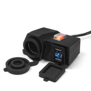 Adaptor bricheta USB Gniazdo zapalniczki DC 12-24V; DC 5V/3.1A (Motorcycle; USB additional socket; with a switch)