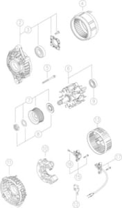 Alternator (14V, 150A) compatibil: CASE IH 100 HYDRO, 186 HYDRO, 1046, 1046 A, 1055, 1055 A, 1055 XL, 1055 XLA, 1056, 1056 A, 1056 XL, 1056 XLA, 1066, 1086, 1255, 1255 XL, 1255 XLA, 1420, 1440, 1466, 1480