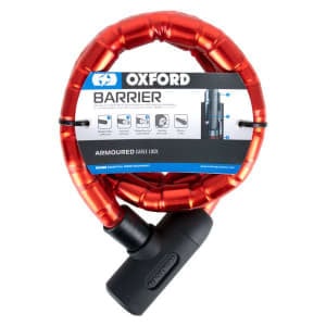 Anti-furt cu lacăt Barrier OXFORD colour red 1400mm x 25mm