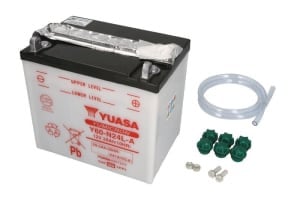 Baterie Acid/Starting YUASA 12V 29,5Ah 241A R+ Maintenance 184x124x175mm Dry charged without acid required quantity of electrolyte 1,7l Y60-N24L-A fits: KAWASAKI ZN 750-1300 1973-2001