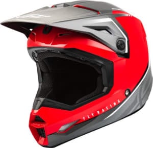 Cască off-road FLY RACING KINETIC VISION ECE culoare gri/rosu, mărime S unisex