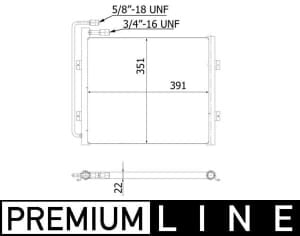 Condensator A/C 351x391x22 compatibil: MASSEY FERGUSON 8000 11.08-12.12