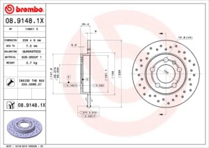 Disc de frana, BREMBO Xtra, 1pcs, Perforat, spate ; Stanga/Dreapta, outer diameter 239 mm, thickness 9 mm, compatibil: AUDI A3, TT; SKODA OCTAVIA I, OCTAVIA I/KOMBI; VW BORA, BORA I, GOLF IV 1.6-3.2 12.96-12.13