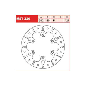 Disc frână fix spate, 240/110x5mm 6x124mm, diametru gaură de centrare 6,5mm, spacing 0 compatibil: BMW F 650/650 /650 Xmoto/650CS (Scarv.)/650CS ABS (Scarv.)/650GS/650GS (Dak.)/650GS ABS/650ST 1993-201