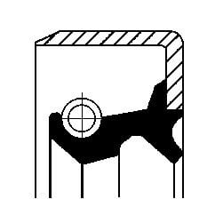 Oil seal (17,46x28,55x6,4mm) compatibil: JCB