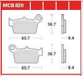 Plăcuțe frână față/spate, utilizare: offroad/route/scooters, material: organic, 36,7x65,7x8,4mm compatibil: BETA ALP, ALP 4T 200/350 2006-2006