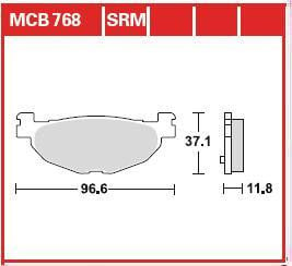 Plăcuțe frână față/spate, utilizare: scooters, material: sinter-SRM, 37,09x99,6x11,8mm compatibil: YAMAHA XP, YP 400/500/530 2004-2013