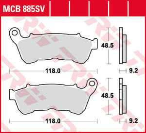 Plăcuțe frână față, utilizare: route, material: sinter-SV, 48,5x118x9,2mm compatibil: HARLEY DAVIDSON XL 883/1200 2014-2022