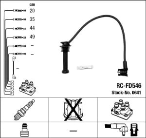 Set cabluri bujii compatibil: FORD ESCORT CLASSIC, ESCORT V, ESCORT VI, FIESTA III, FIESTA IV, MONDEO I, MONDEO II, ORION III 1.6/1.8/2.0 01.92-01.02