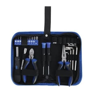 Traveler\'s tool kit colour: black/blue (28 parts)