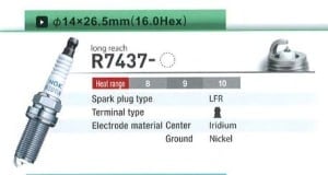 Bujie racing, count of electrodes: 1, wrench size: 16 ; M14; thread length: 26,5mm