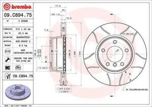 Disc de frana, BREMBO Max, 1pcs, Cut, fata ; Stanga/Dreapta, outer diameter 310 mm, thickness 24 mm, compatibil: BMW 5 (E60), 5 (E61) 2.0-3.0D 07.03-12.10