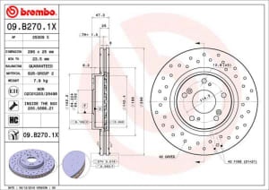 Disc de frana, BREMBO Xtra, Perforat, fata ; Stanga/Dreapta, outer diameter 296 mm, thickness 25 mm, compatibil: HONDA ACCORD VIII; OPEL INSIGNIA A 2.0/2.2D/2.4 06.08-