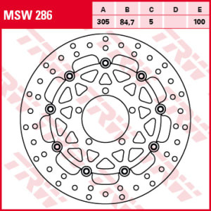 Disc frână flotant față, 305/84,7x5mm 5x100mm, diametru gaură de centrare 10,5mm, spacing 0