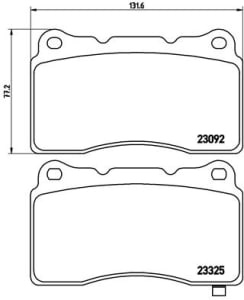 Placute de frana set fata (without additions), compatibil: DODGE VIPER; HONDA CIVIC IX; MITSUBISHI LANCER VI, LANCER VII, LANCER VIII; RENAULT MEGANE III; SUBARU BRZ, IMPREZA, WRX; TOYOTA GT 86 2.0-8.4 01.98-