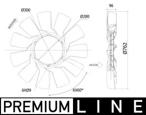 Ventilator radiator (diameter 762 mm, number of blades 11) compatibil: CASE IH 235, 250, 260, 2654, 280, 290, 310, 315, 3154, 340, 370; NEW HOLLAND T8.275, T8.300, T8.320, T8.330, T8.350, T8.360, T8.380, T8.390