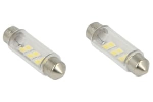 Bec LED, 2pcs, C5W, 12V, max. 1W, light colour white, socket type SV8,5-8, length: 41mm, uz pe circuit, for vehicles without CAN-Bus