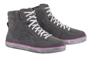 Cizme Moto touring de piele J-6 WP WOMEN\'S ALPINESTARS culoare grey/pink, mărime 7