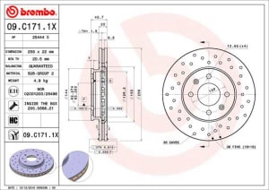 Disc de frana, BREMBO Xtra, 1pcs, Perforat, fata ; Stanga/Dreapta, outer diameter 256 mm, thickness 22 mm, compatibil: HYUNDAI ACCENT IV, I20 I, I20 II; KIA RIO II, RIO III 1.1D-1.6D 03.05-