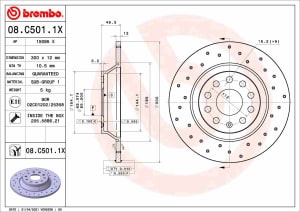 Disc de frana, BREMBO Xtra, 1pcs, Perforat, spate ; Stanga/Dreapta, outer diameter 300 mm, thickness 12 mm, compatibil: AUDI A3, Q3, TT; SEAT ALHAMBRA, TARRACO; SKODA KODIAQ, SUPERB III; VW ARTEON 1.0-2.0D 11.06-