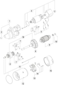 Incepator (12V, 4,2kW) se potrivește: CASE IH FARMALL, JX, MAXXUM, PUMA, QUANTUM; CASE-STEYR CVT, PROFI; LANDINI 100, 200, LANDPOWER; MC CORMICK X 450T/PF-NEF6(F4GE0604A) 10.99-