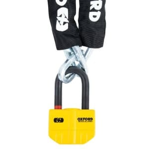 Lanț anti-furt cu lacăt Boss OXFORD colour yellow 2000mm mandrel 14mm chain link 12mm