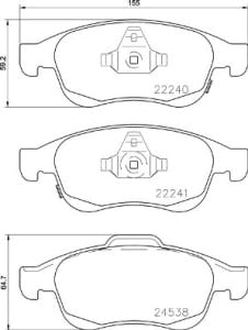 Placute de frana set fata (without additions), compatibil: FIAT 500X; JEEP RENEGADE 1.0-1.6D 07.14-